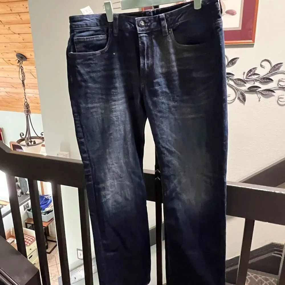 NWT Buffalo Blue Jeans Relaxes Straight Driven Stretch 34 x 32 #JTB024